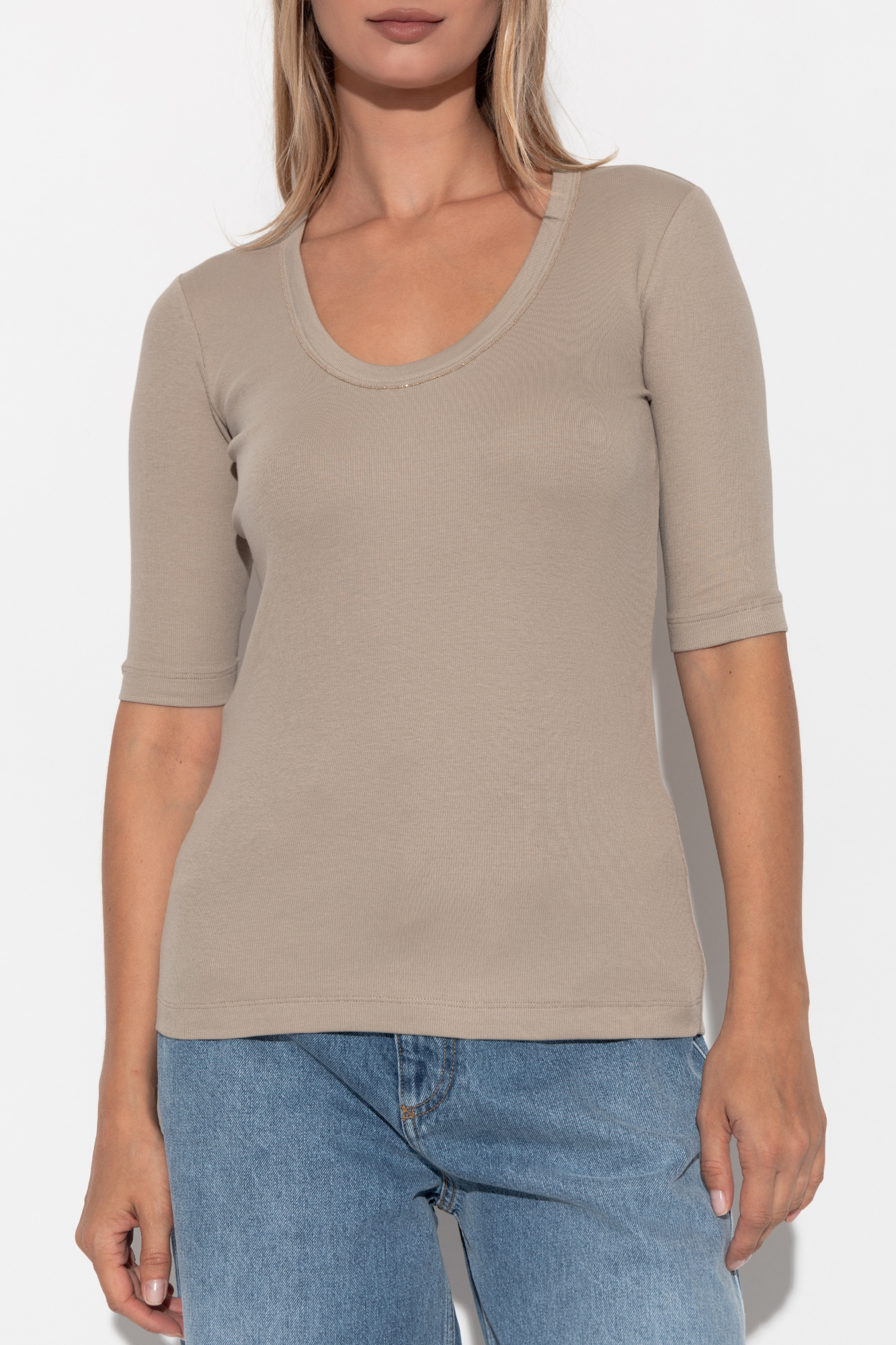 Grey Cotton T-shirt Fabiana Filippi - Vitkac Australia